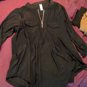 black silky blouse